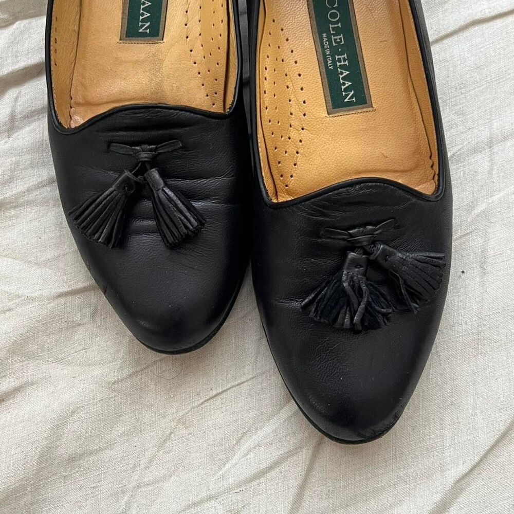 Cole Haan Women's Black Tassel Loafers